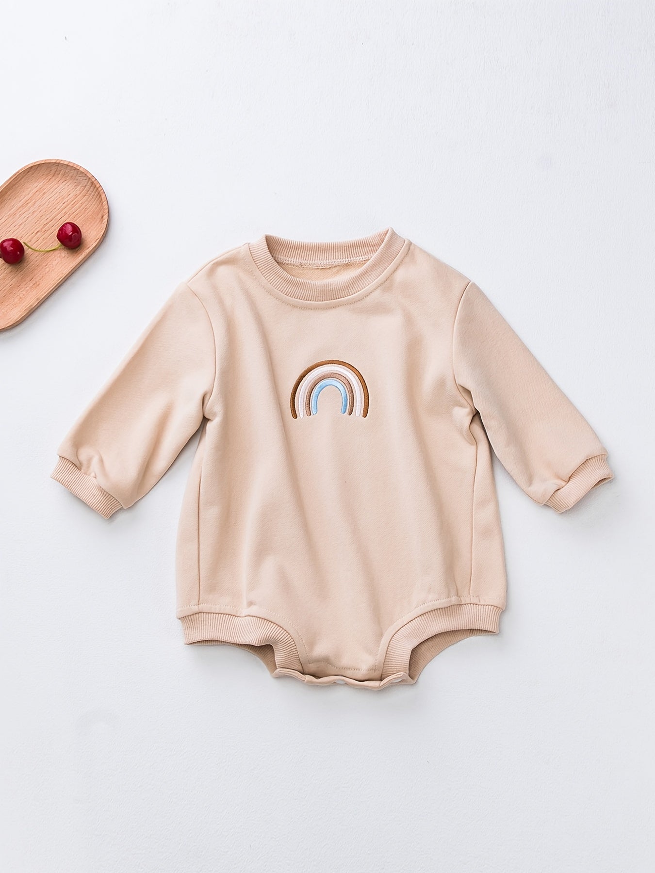 Newborn Infant Long Sleeves Rainbow Sweatshirt Romper