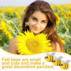 Wool Felt Little Bee Mini Crafts Honey Bee Pom For Tent Decor