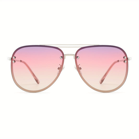 OUWEN Oversized Aviator Sunglasses Womens Gradient Pink UV Protection