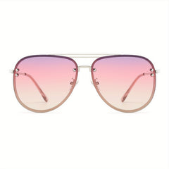OUWEN Oversized Aviator Sunglasses Womens Gradient Pink UV Protection