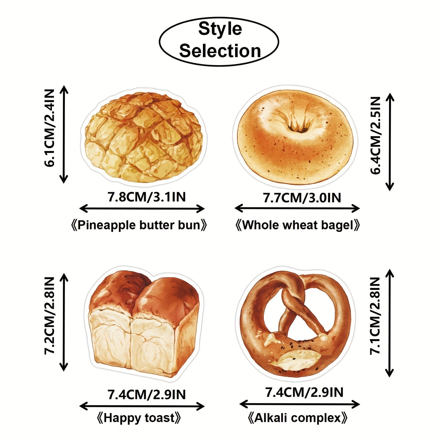 30pcs Bread Convenience Stickers Variety Creative Message Note Ledger Sticker