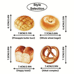 30pcs Bread Convenience Stickers Variety Creative Message Note Ledger Sticker
