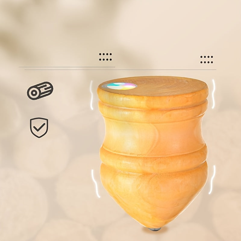 Solid Wooden Tops with Whips Fitness Ice Playing Hand Playing Wooden Toys