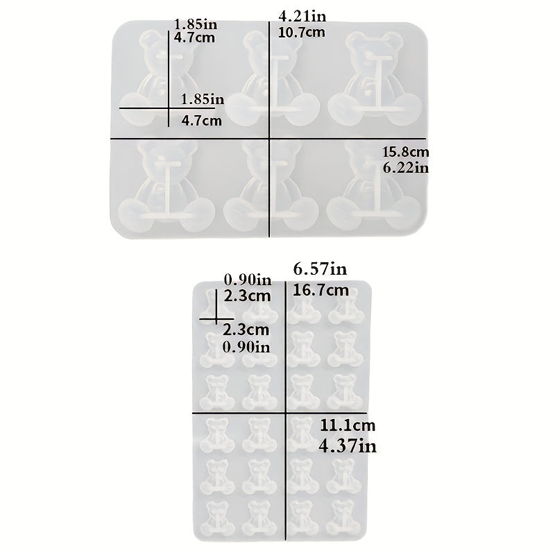 Resin Silicone Mold for Crystal Bear Charms Jewelry Making