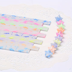210pcs Luminous Star Origami Paper Strips Heart Pattern Paper Lucky Stars