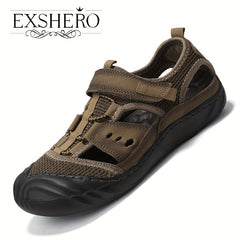 Men's Leather Non slip Sandals Quick Dry Beach Shoes