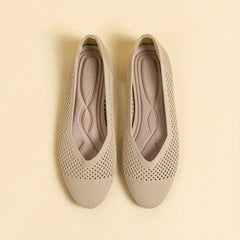 Women's Knit Flat Shoes Soft Sole Slip On Casual Shoes
