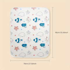 Baby Washable Diaper Printed Mattress Breathable Cotton Surface Diaper Pad