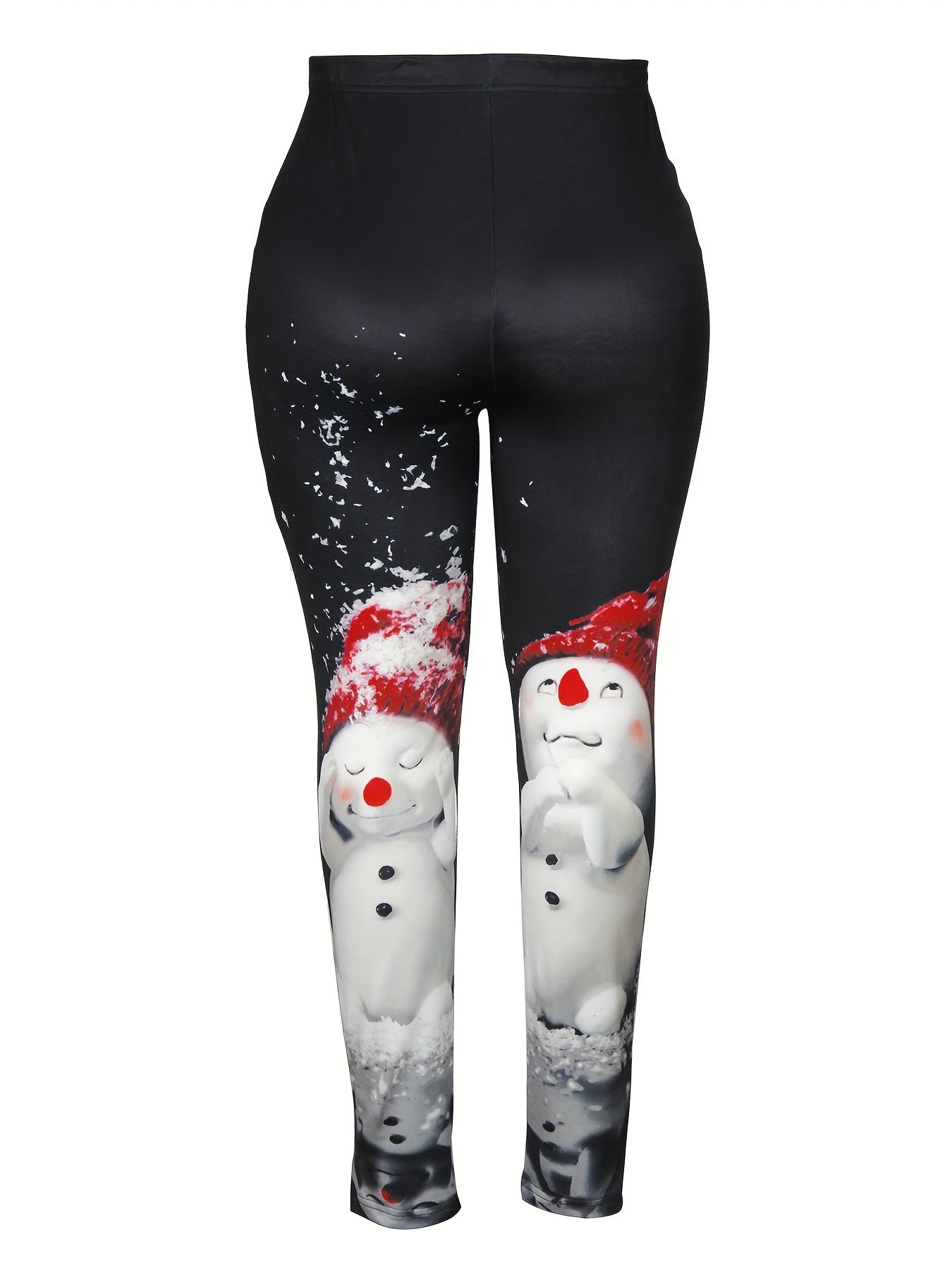 Snowman Print High Rise Leggings