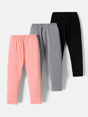 3pcs Solid Leggings Youth Tights Pants