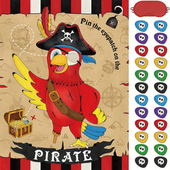 Pirate Parrot Poster Sticker Game for Birthday Party