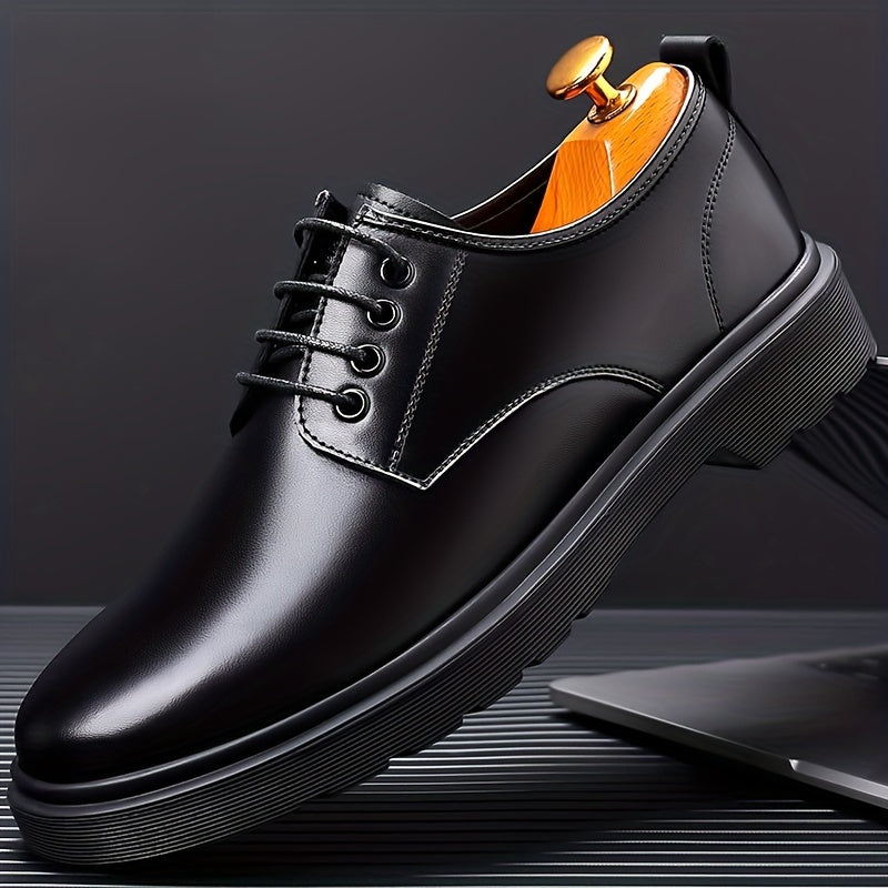 Men's Low Heel Derby Shoes Lace up Front Dress Shoes For Men