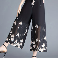 Floral Print High Waist Wide Leg Pants