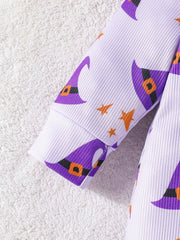 Halloween Party Girls Witch Hat Onesie Set