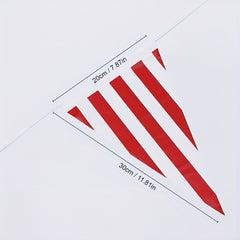 Carnival Circus Bunting Banner Red Striped Pennant Birthday Party Decor