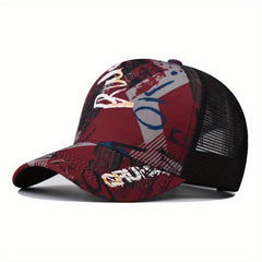 Men's Summer Graffiti Baseball Cap Mesh Breathable Sunscreen Hat