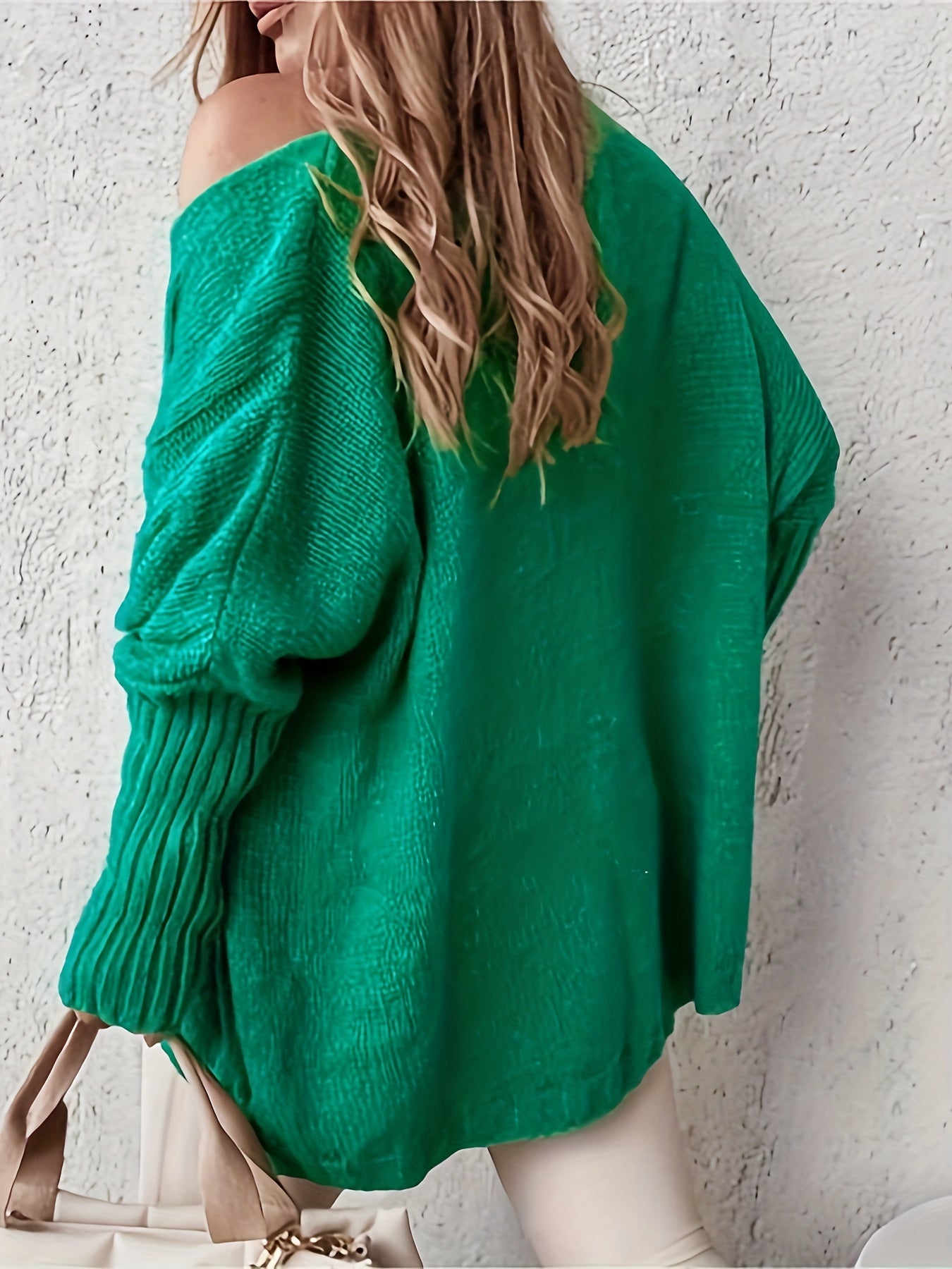 Casual Sweater Women's Solid Cable Knit V Neck Jumper