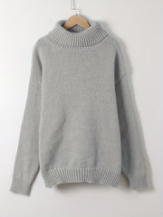 Casual Sweater Women's Solid Long Sleeve Turtle Neck Jumper