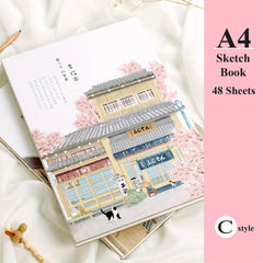 A4 Sketchbook 96 Pages Art Drawing Board Colored Pencil Doodle