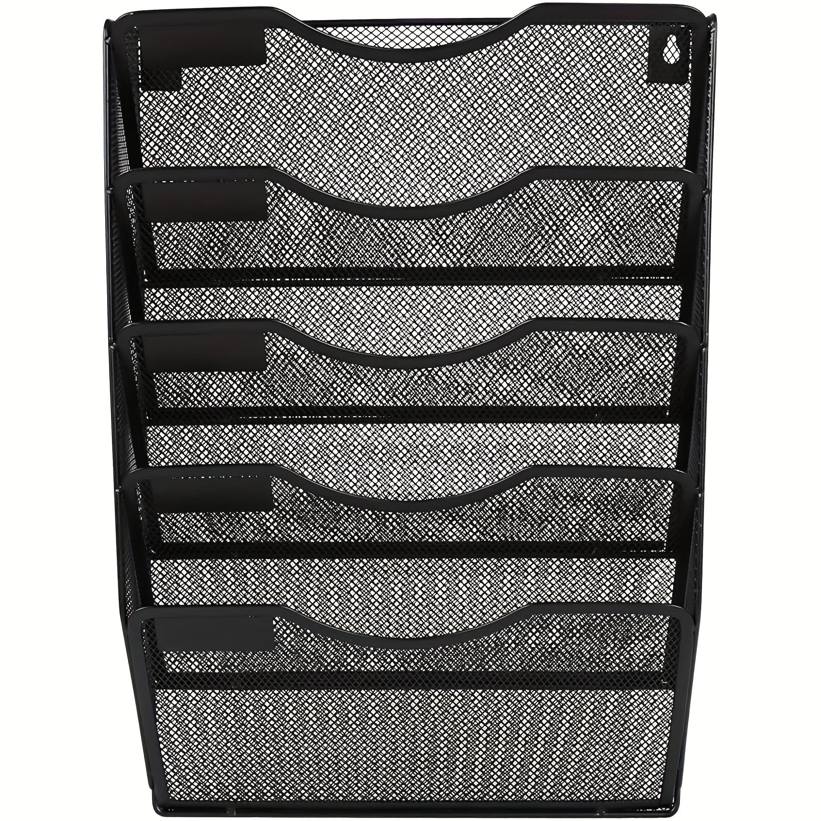 Wall Mounted File Holder with 5 Pockets, Name Tag Label Included