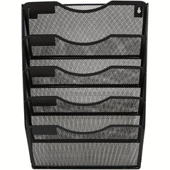 Wall Mounted File Holder with 5 Pockets, Name Tag Label Included