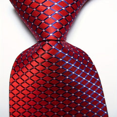 Golden Red Pink Jacquard Woven Men's Tie Necktie