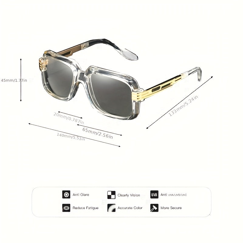 Men's Square Frame Sunglasses UV Protection