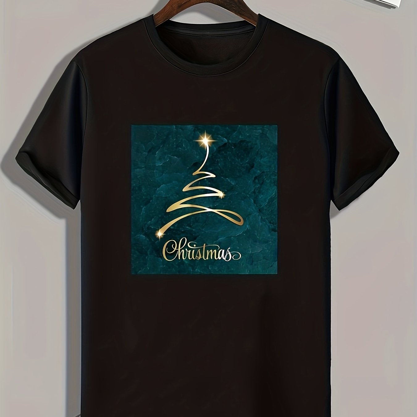 Christmas Light Print Men's Graphic T shirt Casual Comfy Tees For Summer