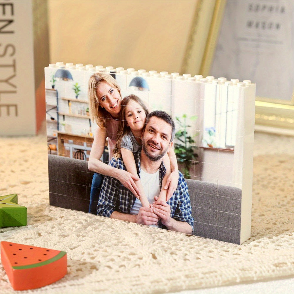 Custom Photo Puzzle Building Blocks Acrylic Memory Decor Gift for Him