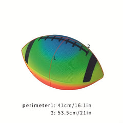 Rainbow PVC Rugby Ball with Pump - Youth Sports Toy