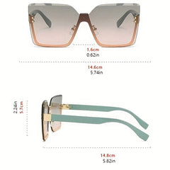 Large Rimless Sunglasses Gradient UV400 Sun Shades