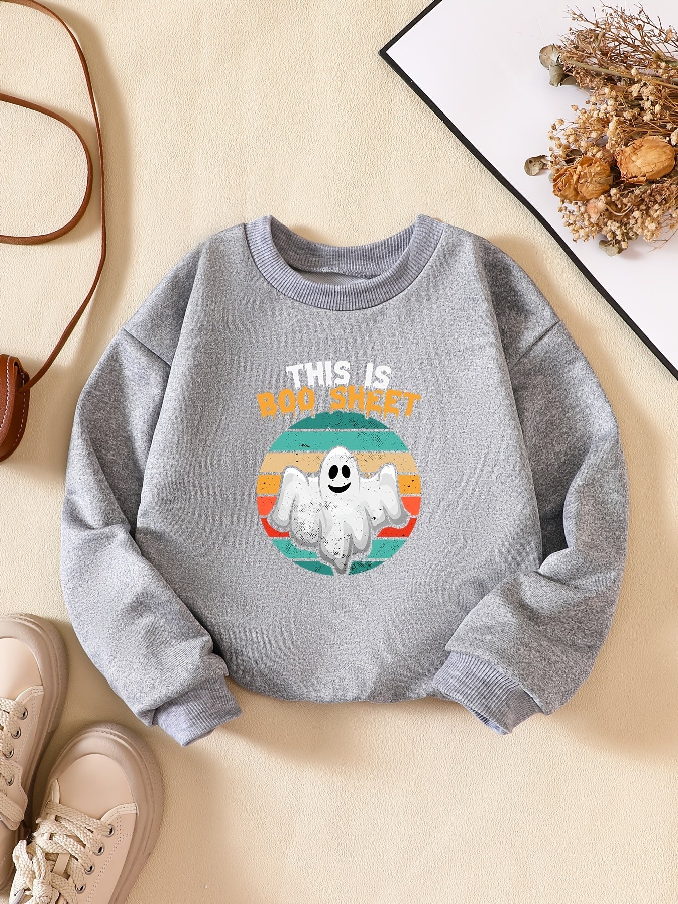 Halloween Boys Sweatshirt Long Sleeve Crew Neck Top Kids Clothing