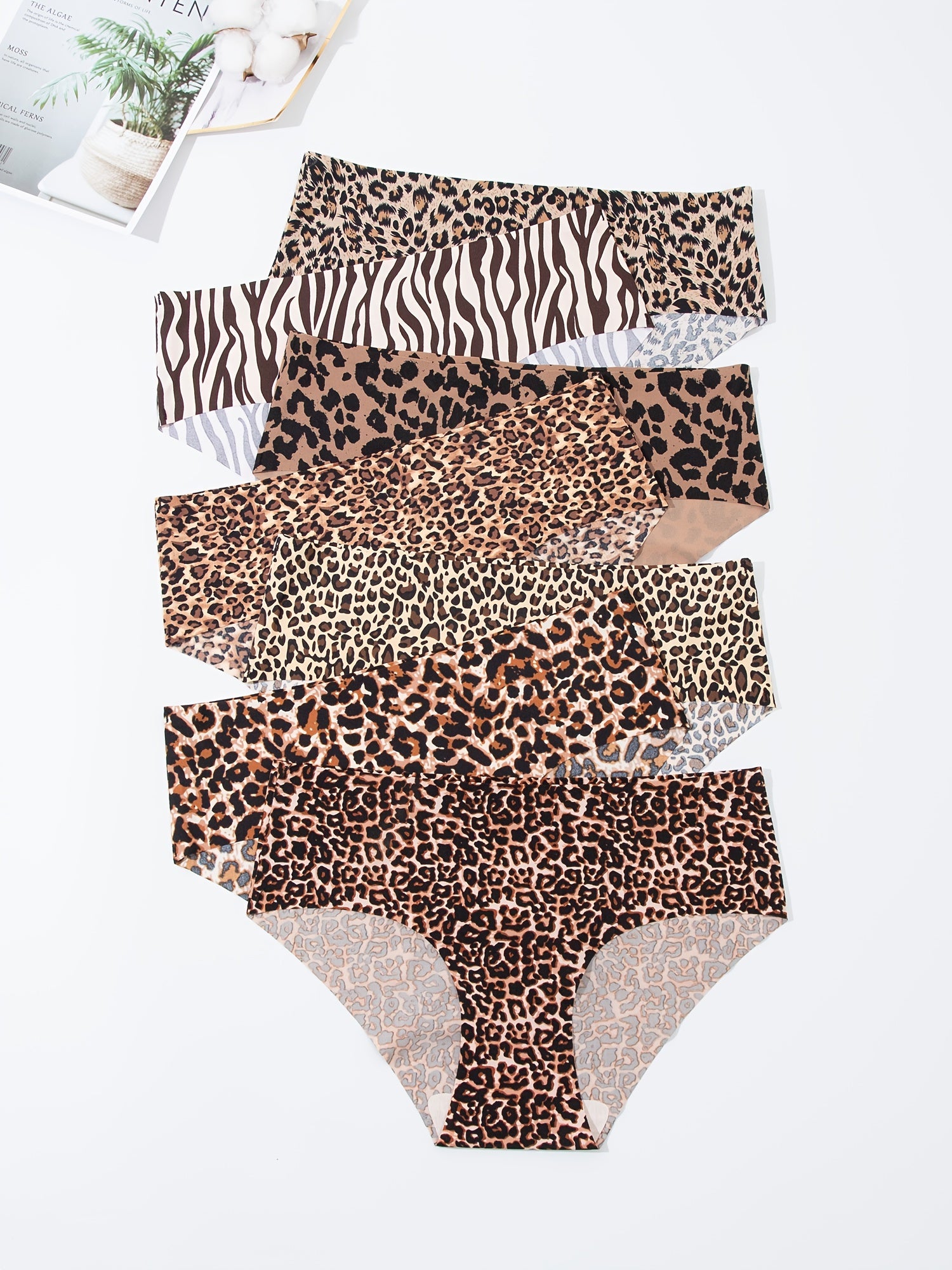 7pcs Seamless Leopard Briefs Stretchy Intimates Panties