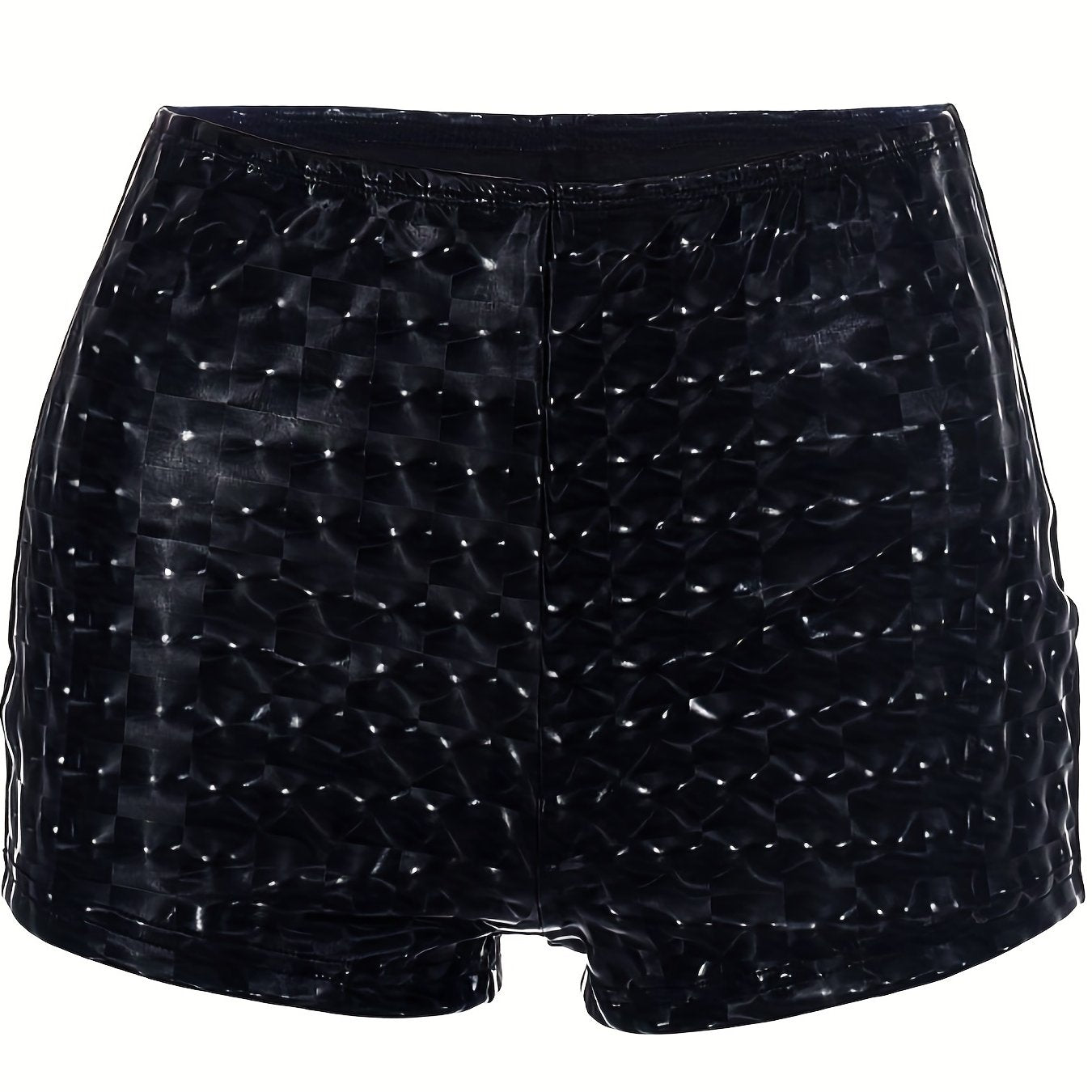 Rhombus Lattice Print Casual Shorts for Women