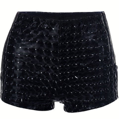 Rhombus Lattice Print Casual Shorts for Women