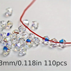 4mm 100pcs Clear Crystal AB Bicone Beads DIY Necklace Bracelet Jewelry Supplies