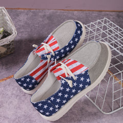 Men's Canvas Lace-up Sneakers Anti-skid Walking Shoes