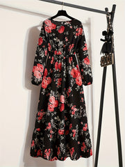 Floral Print Long Sleeve Dress for Women