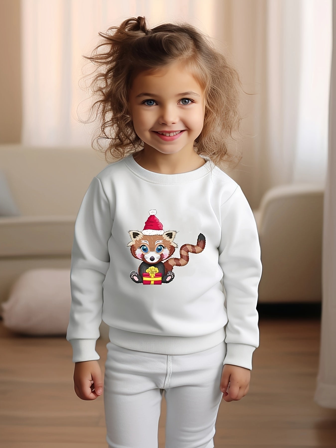 Toddler Kids Cartoon Christmas Animal Print Sweatshirt Top