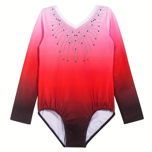 Long Sleeve Gymnastics Leotards Athletic Ballet Dance Costume