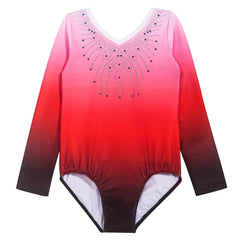Long Sleeve Gymnastics Leotards Athletic Ballet Dance Costume
