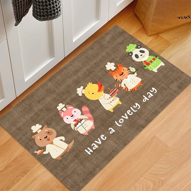 Animal Pattern Kitchen Non-slip Floor Mat, Indoor Carpet, Kitchen Carpet