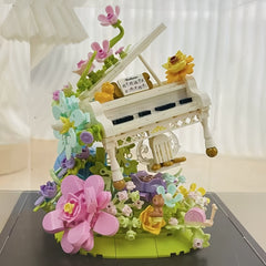 1000 pcs Piano Building Blocks Set Adult Piano Bouquet Decoration