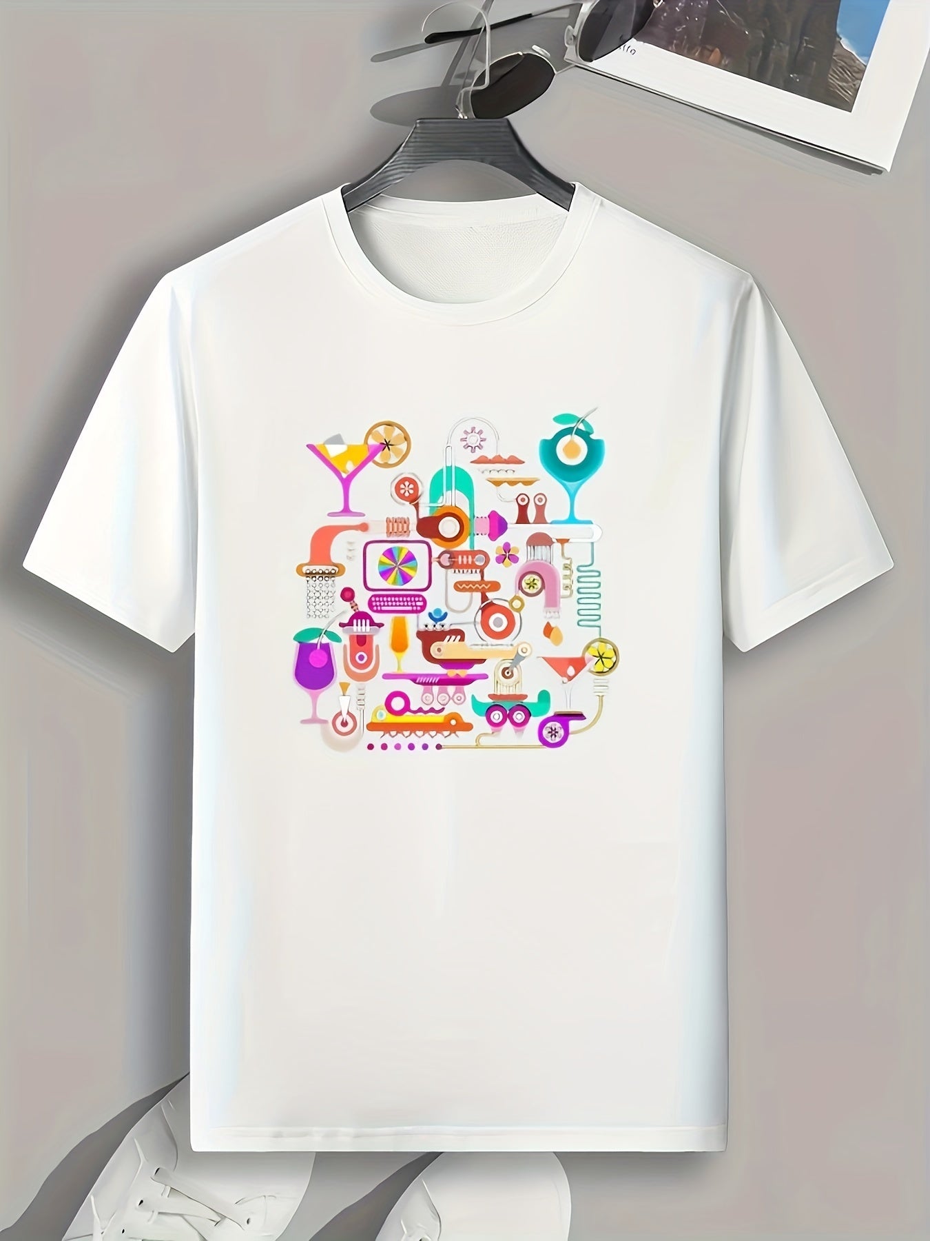 Drinks Print Men's Graphic T-shirt for Summer
