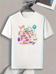 Drinks Print Men's Graphic T-shirt for Summer
