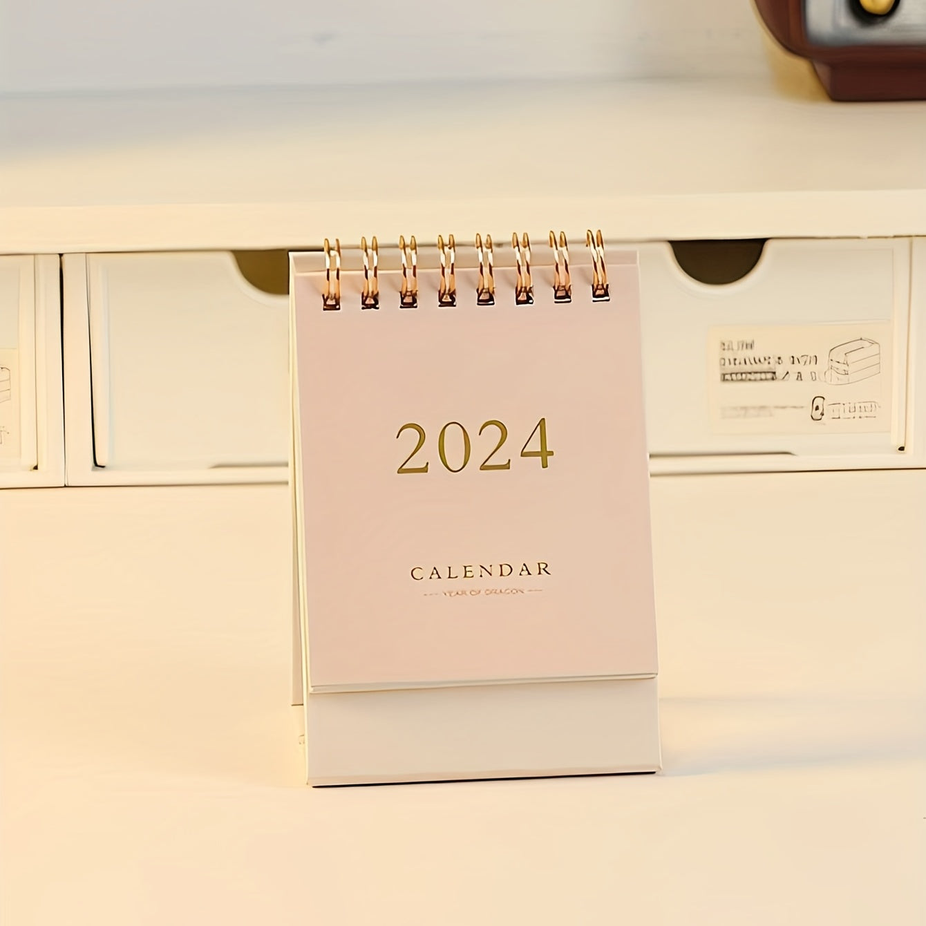 Stylish Mini Bronzing Calendar for Elegant Desk Planning
