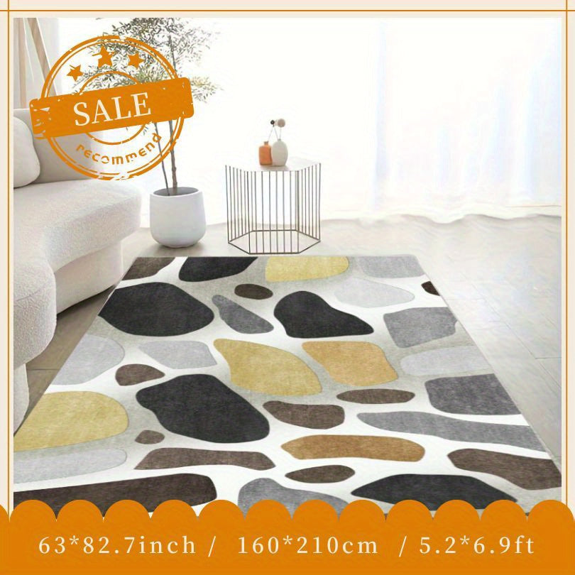 Modern Faux Cashmere Area Rug Geometric Soft Fluffy Living Room Mat
