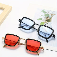 Men's Vintage Steampunk Polarized Metal Sunglasses Square Frame