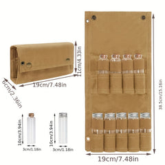 Portable Seasoning Storage Bag with 9 Spice Jars for Camping BBQs