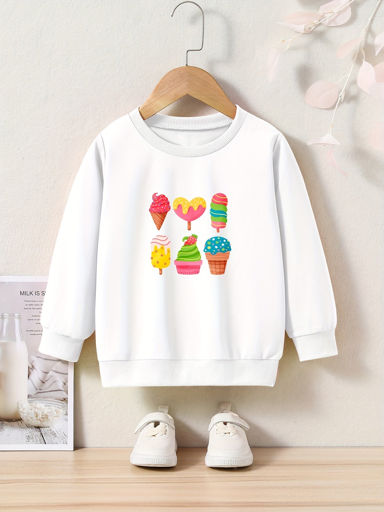 OERYUI Cartoon Ice Cream Cake Sweatshirt for Kids